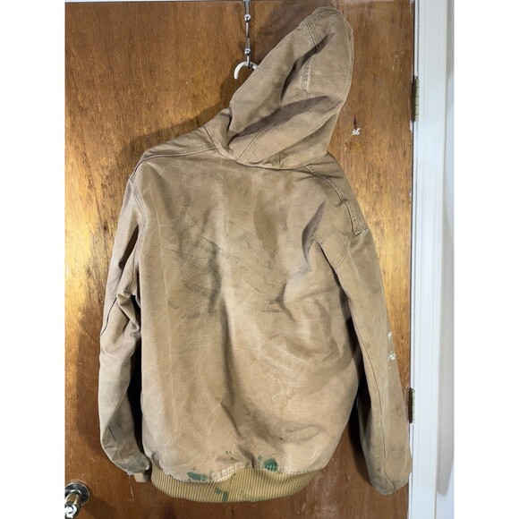 Vintage Carhartt J130 CML Quilt Lined Distressed Brown Canvas Jacket Large Tall - Picture 9 of 12
